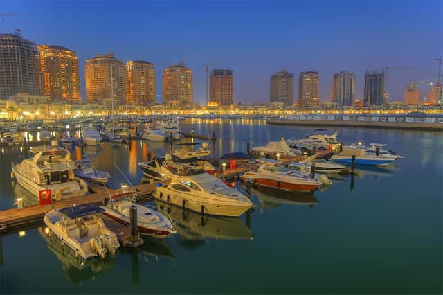 The Pearl Marina in Nov 2013 in Doha, Qatar