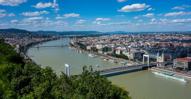 View from Gellért Hill to the Danube, Hungary - Budapest in Budapest, Hungary