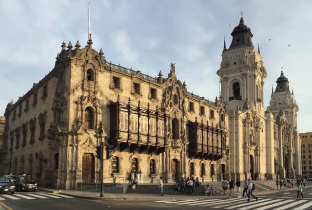 Basílica Catedral Metropolitana de Lima (cropped) in Lima, Peru