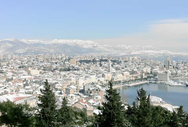 Snow in Split in Split, Croatia