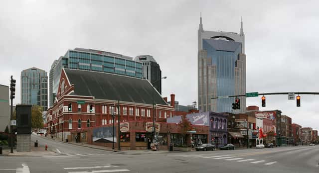 Nashville pano Opry Broadway in Nashville, United States