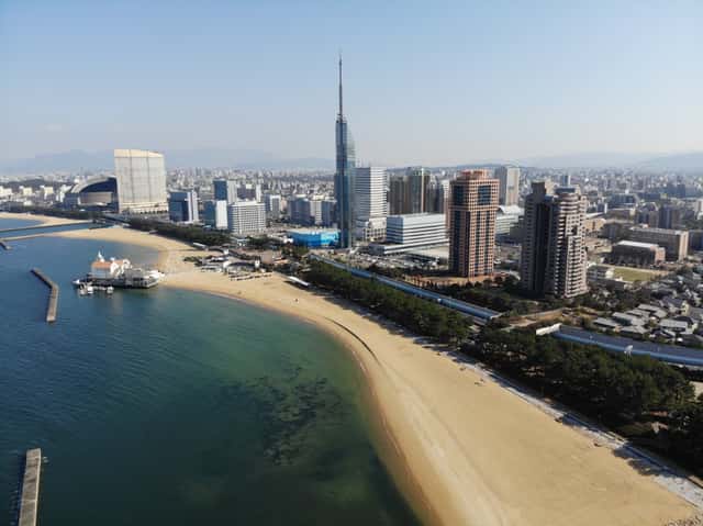 Fukuoka Skyline of Seaside Momochi in Fukuoka, Japan