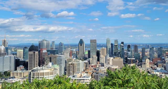Mtl from mont royal (cropped) in Montreal, Canada