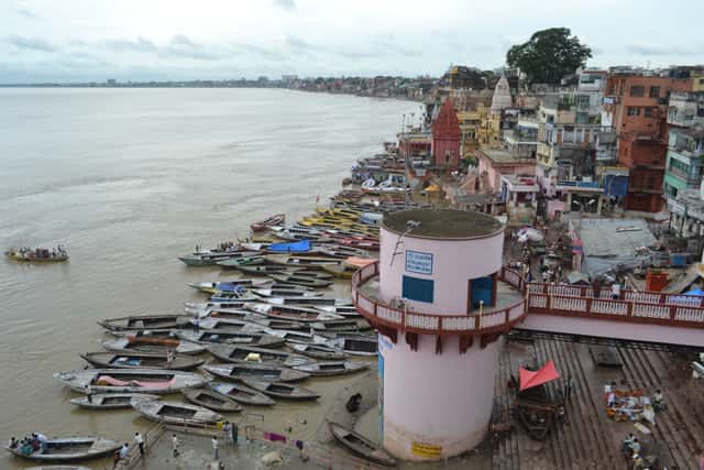 View of Varanasi city from the roof top of Observatory of Man Singh in Varanasi, India