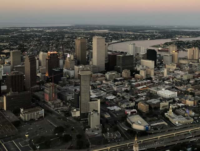 New Orleans from the Air September 2019 - Central Business District Skyline (cropped) in New Orleans, United States