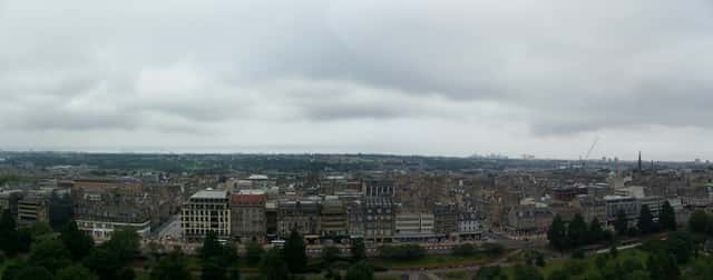 Edinburgh Skyline from the Castle in Edinburgh, United Kingdom